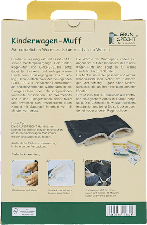 Kinderwagen-Muff, anthrazit Grünspecht
