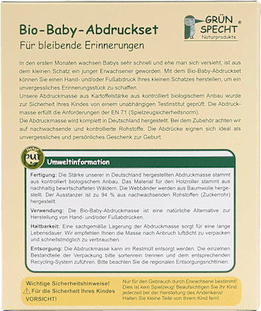Bio-Baby-Abdruckset Grünspecht
