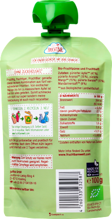 Quetschie Ananas-Mandarine-Mango-Apfel-Banane ab 6 Monaten FruchtBar