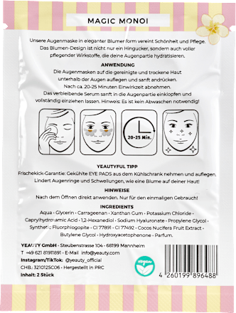 Augenpads Magic Monoi Flower (1 Paar) Yeauty