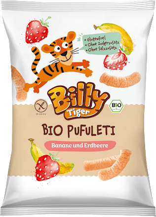 Knabbergebäck Pufuleti Banane Erdbeere ab 3 Jahren Billy Tiger