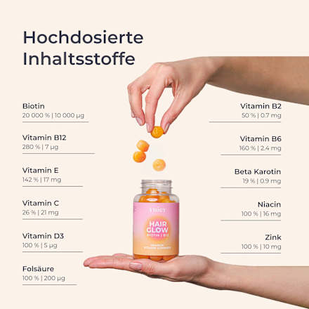 Haarvitamine Hair Glow Biotin Gummies (60 Stück) yuicy