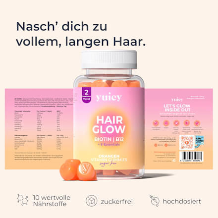 Haarvitamine Hair Glow Biotin Gummies (60 Stück) yuicy