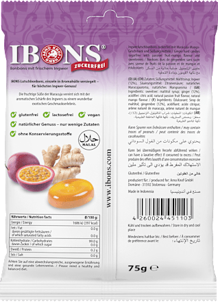 Bonbon, Ingwer-Maracuja, zuckerfrei IBONS