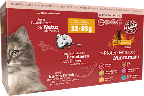 Nassfutter Katze Classic Collection I, Multipack (12 x 85g) catz finefood