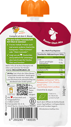 Bio Quetschie Apfel, Mango & Pfirsich Freche Freunde