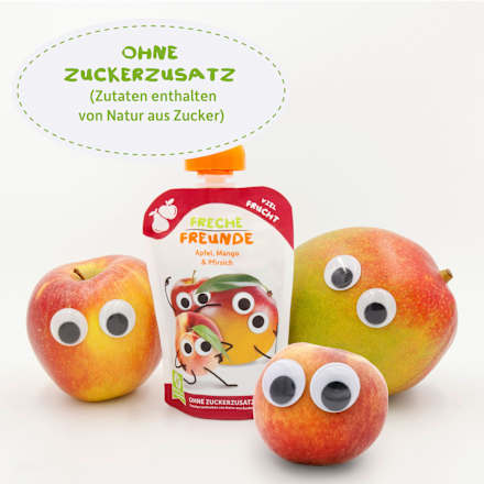Bio Quetschie Apfel, Mango & Pfirsich Freche Freunde