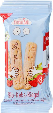 Bio keksz szelet málnával és eperrel 8.hónapos kortól FruchtBar