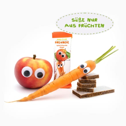 Fruchtriegel mit Getreide Apfel Karotte ab 1 Jahr, (4x23 g) Freche Freunde