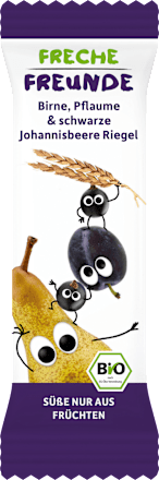 Fruchtriegel Bio mit Getreide, Birne, Pflaume und Johannisbeere ab 1 Jahr Freche Freunde
