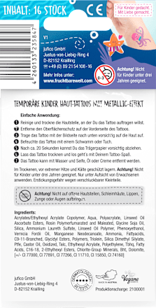 Kinder Haut-Tattoos Wunderbunt Abenteuerliche Unterwasserwelt FruchtBar