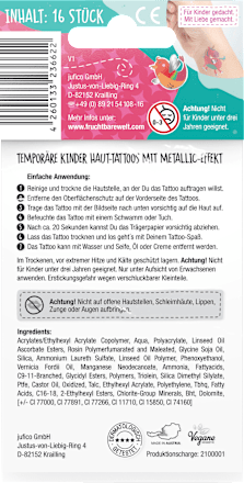 Kinder Haut-Tattoos Wunderbunt Magische Zauberwelt FruchtBar