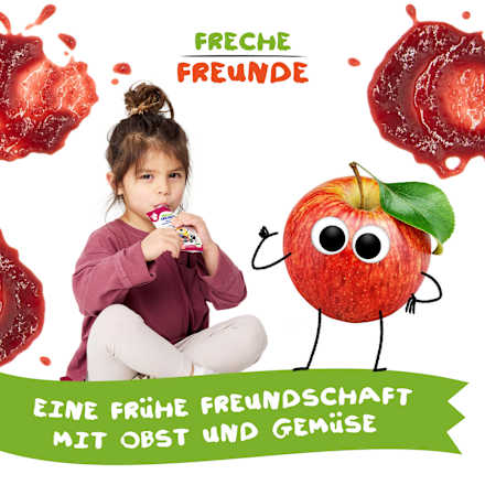 Quetschie Bio Apfel, Blaubeere, Johannisbeere und Brombeere ab 6 Monaten Freche Freunde