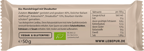 Rohkostriegel Bio Roasted Almond Chew Lebepur