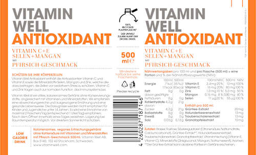 Erfrischungsgetränk Antioxidant Vitamin Well