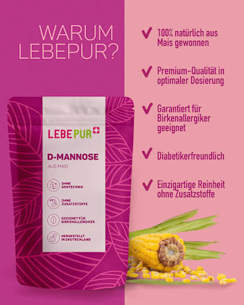 Pflanzenpulver, D-Mannose  Lebepur