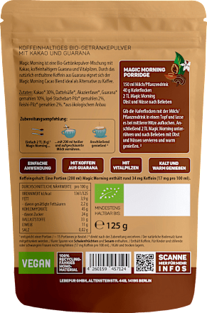 Getränkepulver Magic Morning Cacao Blend Lebepur