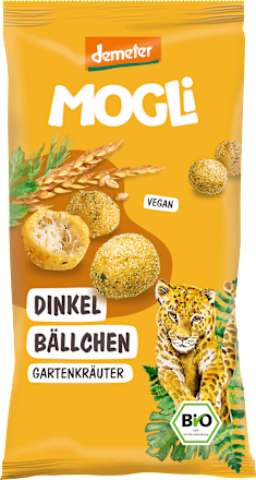 Kindersnack Dinkel Bällchen Gartenkräuter MOGLi