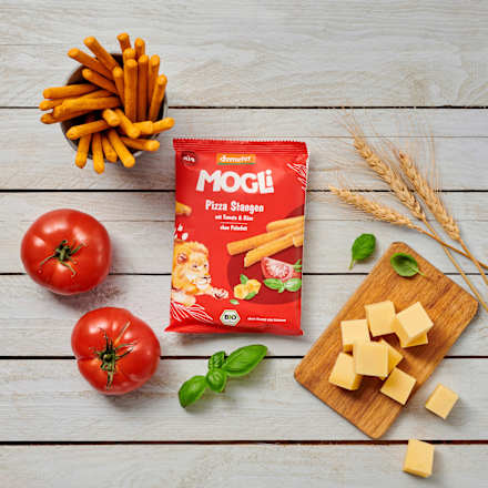 Kindersnack Pizzastangen mit Käse und Olivenöl MOGLi