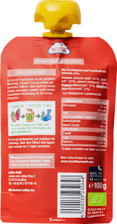 Quetschie Himbeere, Apfel, Vollkorn ab 6 Monaten FruchtBar
