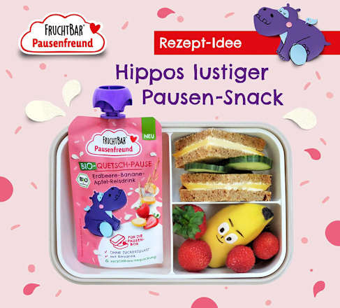 Quetschie Pausenfreund Erdbeere, Banane, Reisdrink, ab 3 Jahren FRUCHTBAR Pausenfreund