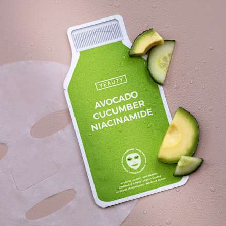 Tuchmaske Avocado Cucumber Niacinamide Yeauty