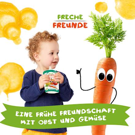 Quetschie Bio Apfel, Birne, Karotte und Kürbis ab 6 Monaten Freche Freunde