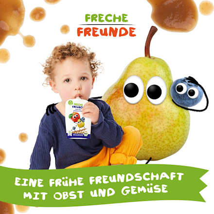 Quetschie Apfel, Birne, Blaubeere & Dinkel ab 6 Monaten Freche Freunde