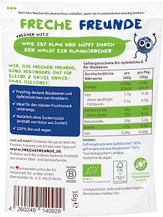 Apfel & Blaubeere Fruchtchips Freche Freunde