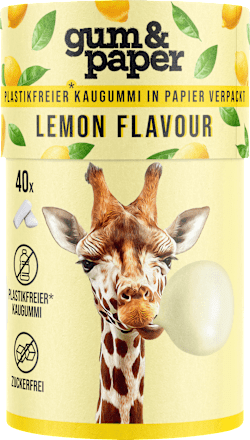 Kaugummi, Lemon Flavour, zuckerfrei (40 Stück) gum&paper
