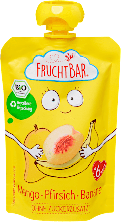 Bio gyümölcspüré mangó-őszibarack-banán FruchtBar