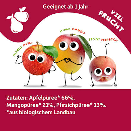 Bio Quetschie Apfel, Mango & Pfirsich Freche Freunde