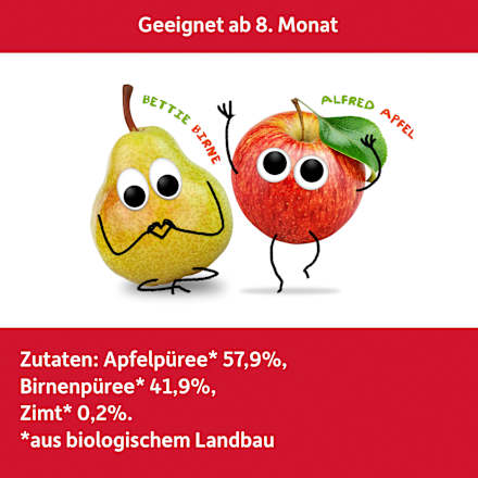 Bio Quetschie Apfel, Birne & Zimt Freche Freunde