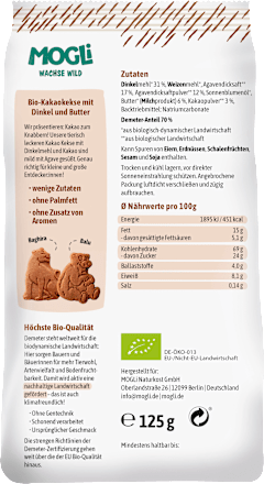 Kinderkekse Kakao ab 3 Jahren MOGLi