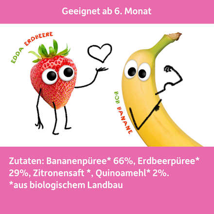 Quetschie Banane, Erdbeere & Quinoa ab 6 Monaten Freche Freunde