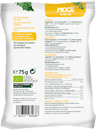 Kindersnack Käsestangen, ab 3 Jahren  MOGLi