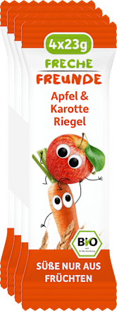 Fruchtriegel mit Getreide Apfel Karotte ab 1 Jahr, (4x23 g) Freche Freunde