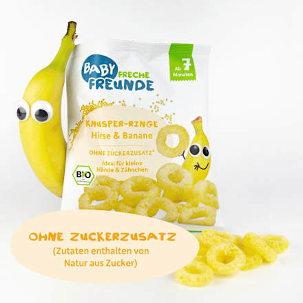 Babysnack Knusper-Ringe Hirse & Banane, ab 7 Monaten Freche Freunde