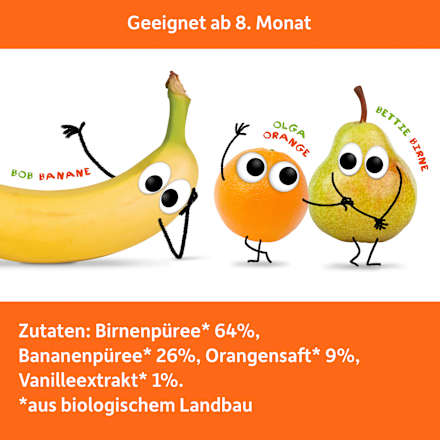 Quetschie Birne, Banane, Orange & Vanille ab 1 Jahr Freche Freunde