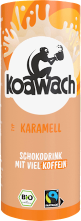 Trinkfertiger Schokodrink, Karamell mit natürlichem Koffein aus Guarana koawach