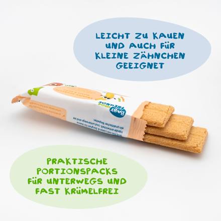 Babysnack Knusper-Schnitte Banane & Kürbis ab dem 8. Monat, 6x14g Freche Freunde