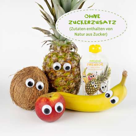 Quetschie Apfel, Banane, Ananas & Kokosnuss ab 6 Monaten Freche Freunde