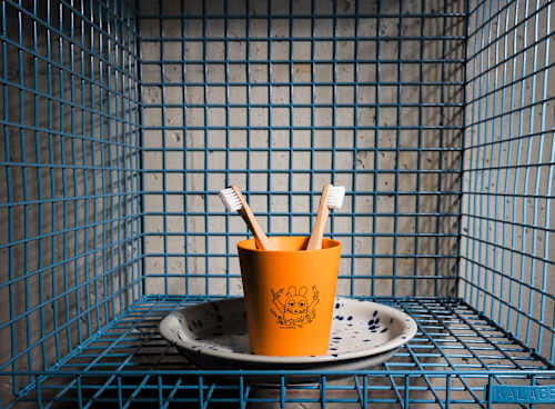 Zahnputzbecher "Die Maus"- Orange HYDROPHIL