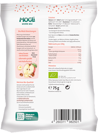 Kindersnack Apfel Müsli Stangen ab 3 Jahren MOGLi