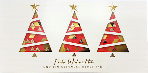 Grußkarten-Set mit Weihnachtsmotiven in rot CACTUS