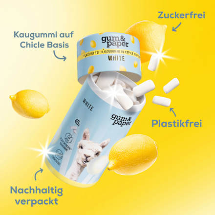 Kaugummi, White Citrus, zuckerfrei (40 Stück) gum&paper