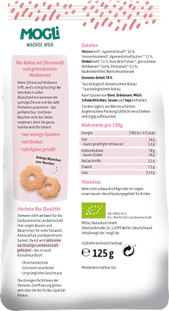 Kinderkekse Zitrone mit Himbeere ab 3 Jahren MOGLi