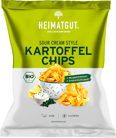Knabbergebäck Kartoffelchips Sour Cream Style HEIMATGUT