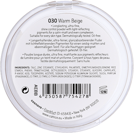 All Matt Plus Shine Control pudră compactă 030 Warm Beige CATRICE