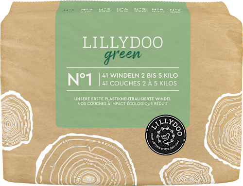 Windeln green Gr. 1, 2-5 kg Lillydoo green